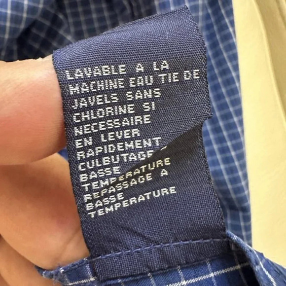 Tommy Hilfiger Button Up Chekered Long Sleeve Shirt Blue Women's Size US 2 - Picture 7 of 15